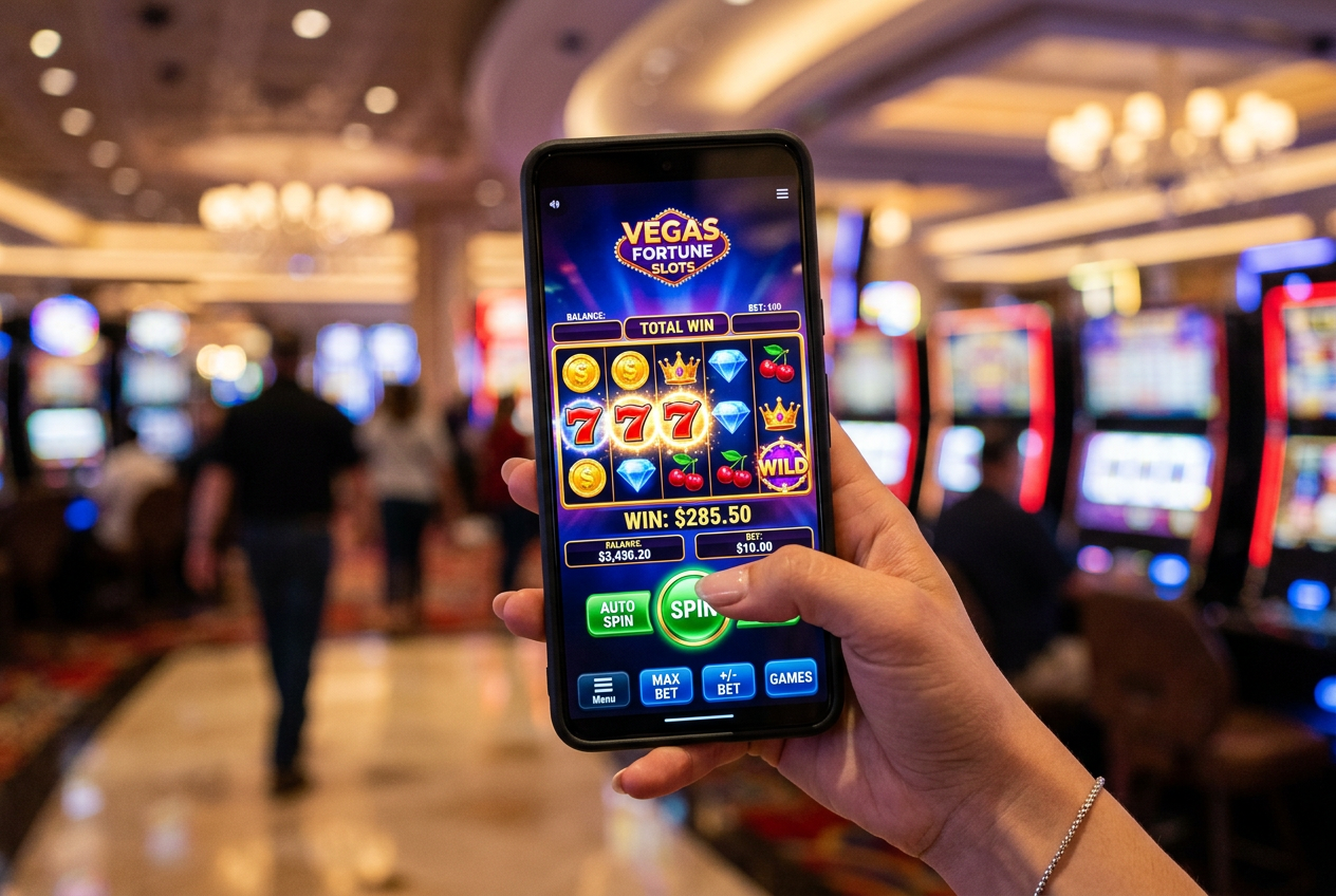 Mobile smartphone screen showing a casino game interface
